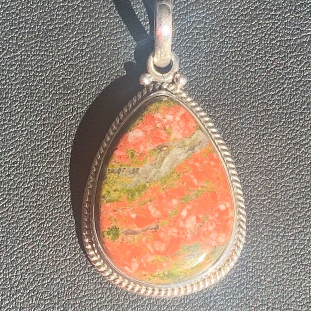 Unakite Jasper 925 Silver Pendant